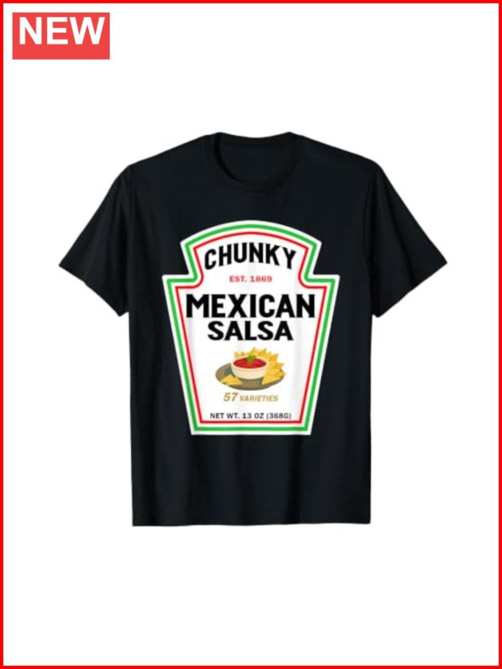 Halloween Matching Costume Chunky Mexican Salsa Bottle Label T-Shirt